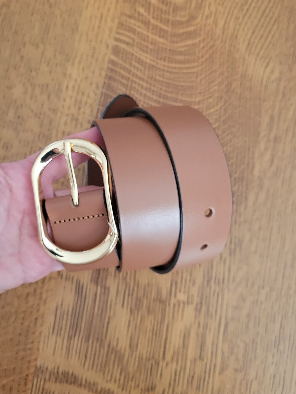 J. Crew Oval Buckle Belt in Italian Leather - Rich Toffee - Picture 8 of 11